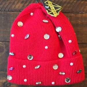 Lux Vibrant Red Hat with Sparkling Accents